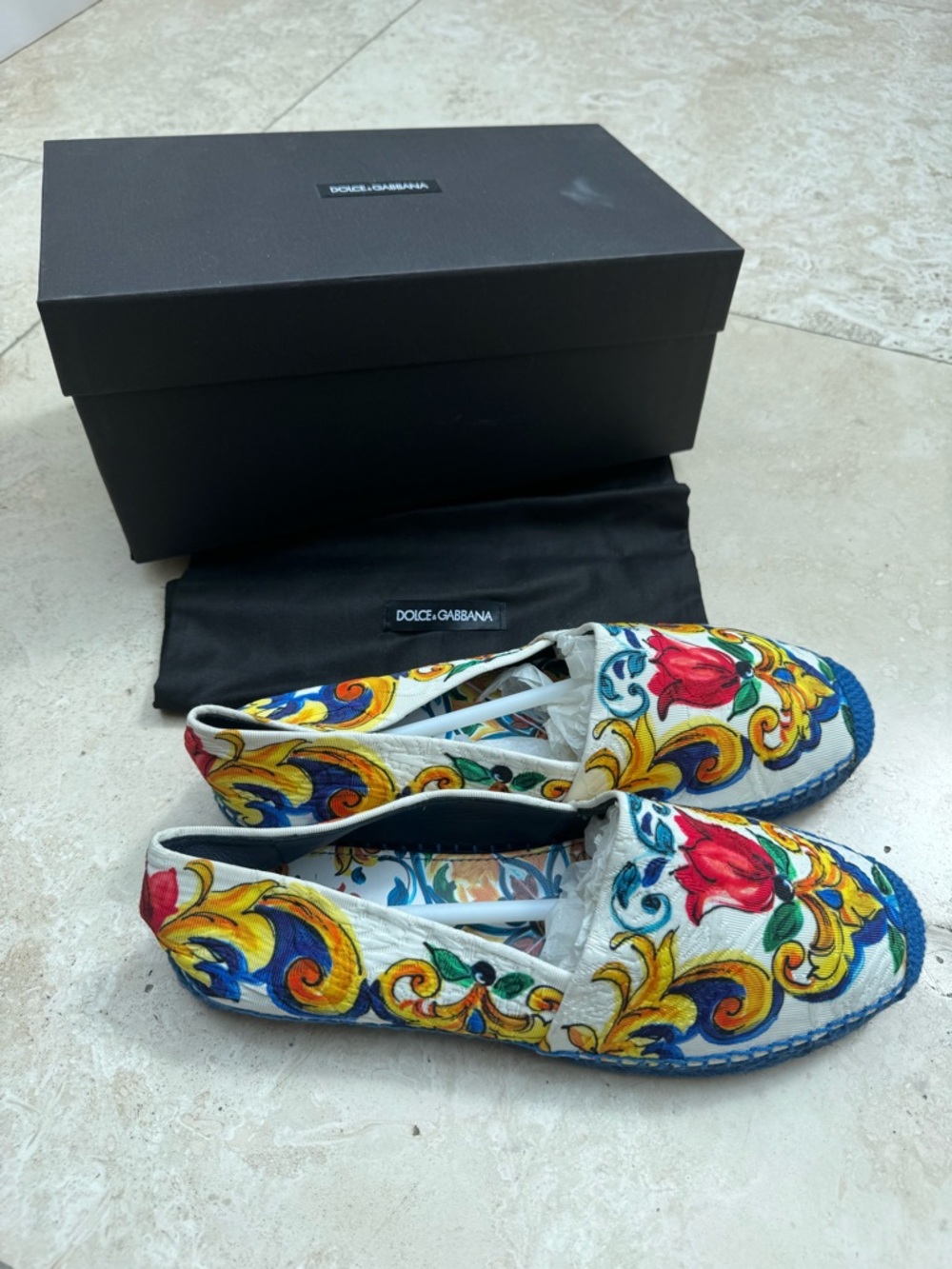 NEW Dolce & Gabbana Canvas Slip On Espadrilles
